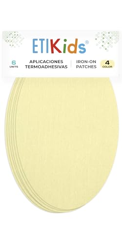 6 Patches zum aufbügeln. Bügeleisen Reparatursatz 16 x 10 cm (Hellbeige) von Haberdashery Online