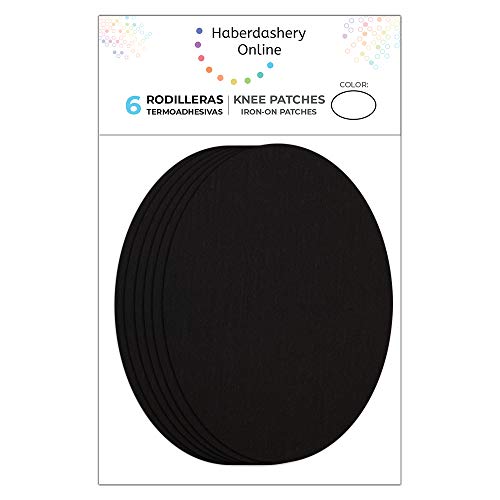 Haberdashery Online 6 Patches zum aufbügeln farbe Schwarz. Bügeleisen Reparatursatz 10,5 x 8 cm. RK1 von Haberdashery Online