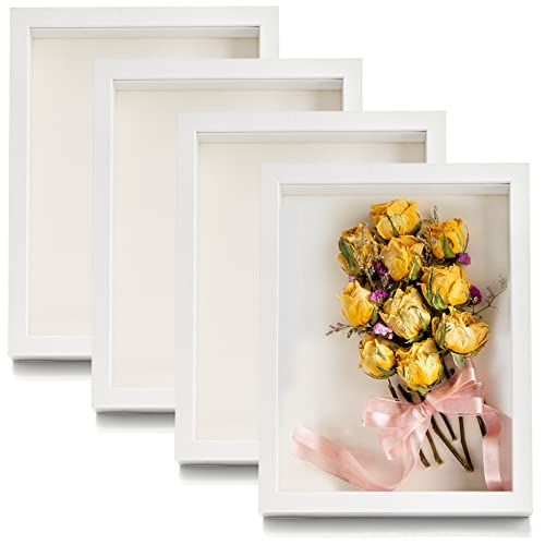 Hacaroa 4 Stück Schattenbox-Rahmen, 20x15 cm Holz Bilderrahmen Speicher Display Case für Blumensträuße, Fotos, Medaillen, Wand, Tischplatte, Weiß Hacaroa 4 Stück Schattenbox-Rahmen, 20x15 cm Holz Bilderrahmen Speicher Display Case für Blumensträuße, Fotos, Medaillen, Wand, Tischplatte, Weiß von Hacaroa