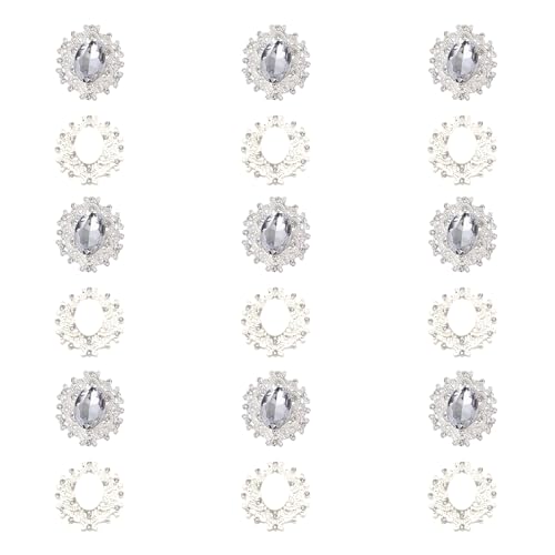 18 Stück Perlen Knöpfe Strass, Strassknöpfe, Perlen Strassknöpfe, Kristallverzierungen, Strassknöpfe Glänzende, Perlenknöpfe, Knöpfe Blumen Für Heimwerker Basteln Kleidung Nähen (Silber) 18 Stück Perlen Knöpfe Strass, Strassknöpfe, Perlen Strassknöpfe, Kristallverzierungen, Strassknöpfe Glänzende, Perlenknöpfe, Knöpfe Blumen Für Heimwerker Basteln Kleidung Nähen (Silber) von Hachera