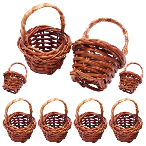 8 Stück Klein Geflochtener Mini Weidenkorb, Lagerung Korb Miniatur, Miniatur Henkelkorb Weidenkorb Mit Henkel, Mini Rattan Korb, Kleiner Wicker Basket Für Landhaus Deko Tischdeko 8 Stück Klein Geflochtener Mini Weidenkorb, Lagerung Korb Miniatur, Miniatur Henkelkorb Weidenkorb Mit Henkel, Mini Rattan Korb, Kleiner Wicker Basket Für Landhaus Deko Tischdeko von Hachera