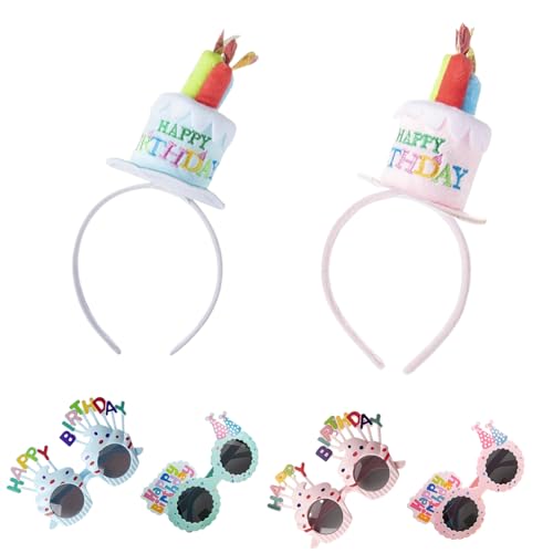 Hachera 6 Stück Happy Birthday Cake Hat, Geburtstagshüte Mini, Kerze Stirnband, Geburtstag Kuchen Sonnenbrille, Geburtstagshüte Kuscheltiere Für Geburtstagsparty Gastgeschenk, Blau & Rosa Hachera 6 Stück Happy Birthday Cake Hat, Geburtstagshüte Mini, Kerze Stirnband, Geburtstag Kuchen Sonnenbrille, Geburtstagshüte Kuscheltiere Für Geburtstagsparty Gastgeschenk, Blau & Rosa von Hachera