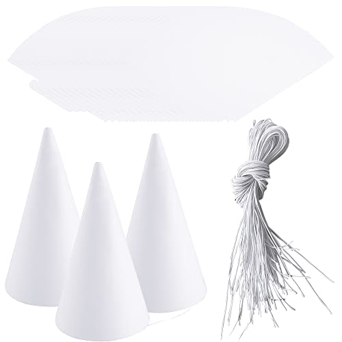 Haconba 60 Stück weiße Party Kegel Hüte Einfarbig Geburtstag Papierkegel Hüte mit elastischem Seil für DIY Handwerk Geburtstag Erntedankfest Neujahr Party Supplies Haconba 60 Stück weiße Party Kegel Hüte Einfarbig Geburtstag Papierkegel Hüte mit elastischem Seil für DIY Handwerk Geburtstag Erntedankfest Neujahr Party Supplies von Haconba