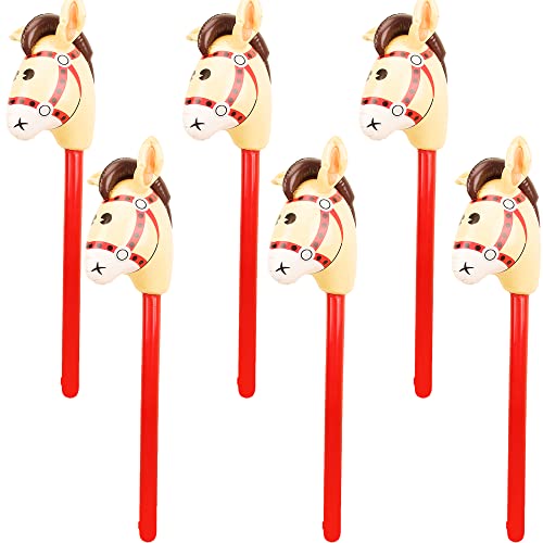 Haconba Aufblasbarer Stab für Cowboy, Cowgirl, Pferdekopf, 101,6 cm, für Weihnachten, Geburtstag, Mottopartys, Heimdekoration, 6 Stück Haconba Aufblasbarer Stab für Cowboy, Cowgirl, Pferdekopf, 101,6 cm, für Weihnachten, Geburtstag, Mottopartys, Heimdekoration, 6 Stück von Haconba