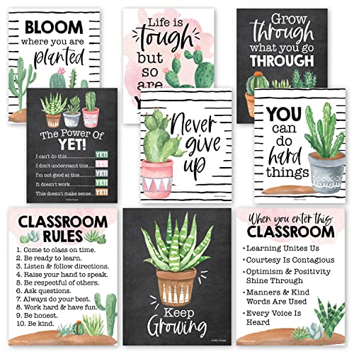 9 Kaktus-Klassenzimmer-Dekorschilder – Willkommensschild für Klassenzimmer, motivierende Poster für Klassenzimmer, Pinnwand-Dekorationen, Wachstumsmindset, Grundschule, Klassenzimmer-Regeln 9 Kaktus-Klassenzimmer-Dekorschilder – Willkommensschild für Klassenzimmer, motivierende Poster für Klassenzimmer, Pinnwand-Dekorationen, Wachstumsmindset, Grundschule, Klassenzimmer-Regeln von Hadley Designs