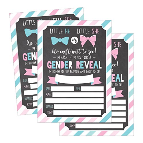 Hadley Designs 25 rosa und blaue Einladungskarten zur Enthüllung des Geschlechts für Babypartys, personalisierbar für geschlechtsneutrale Unisex-Einladungen Guess-If It's a Boy or Girl Streuen Hadley Designs 25 rosa und blaue Einladungskarten zur Enthüllung des Geschlechts für Babypartys, personalisierbar für geschlechtsneutrale Unisex-Einladungen Guess-If It's a Boy or Girl Streuen von Hadley Designs