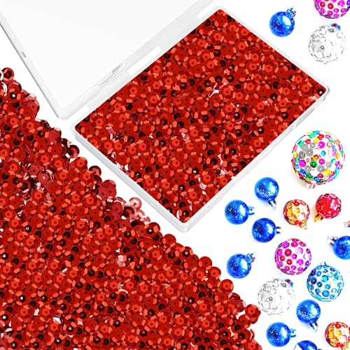 20.000 Stück lose Pailletten, Großpackung, rote Tassen-Pailletten, 6 mm, schillernde Pailletten, gemischte runde Stickerei-Pailletten mit Box für Basteln, Weihnachten, Ball, Hochzeit, DIY, Kunst 20.000 Stück lose Pailletten, Großpackung, rote Tassen-Pailletten, 6 mm, schillernde Pailletten, gemischte runde Stickerei-Pailletten mit Box für Basteln, Weihnachten, Ball, Hochzeit, DIY, Kunst von HadrNahkb