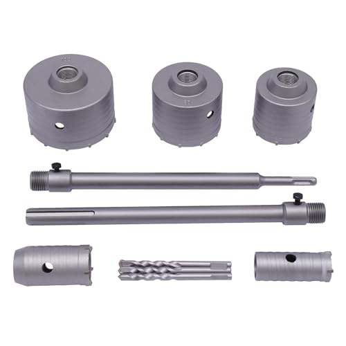 Lochsägen-Set für Beton, Ziegel,30/40/68/80/100mm Zentrierbohrer mit SDS Plus Arbor Schaft,Hartmetall Betonlochsäge Lochsäge, Steckdosenbohrer für Bohrhämmer Lochsägen-Set für Beton, Ziegel,30/40/68/80/100mm Zentrierbohrer mit SDS Plus Arbor Schaft,Hartmetall Betonlochsäge Lochsäge, Steckdosenbohrer für Bohrhämmer von Hadwigger