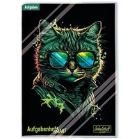 Häfft® Verlag Hausaufgabenheft Schulstuff Cool Cat liniert DIN A5 ohne Rand, 96 Blatt von Häfft® Verlag