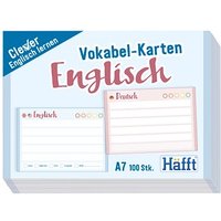 Häfft® Verlag Karteikarten Vokabel-Karten Englisch DIN A7 blau/rosa liniert, 100 St. von Häfft® Verlag