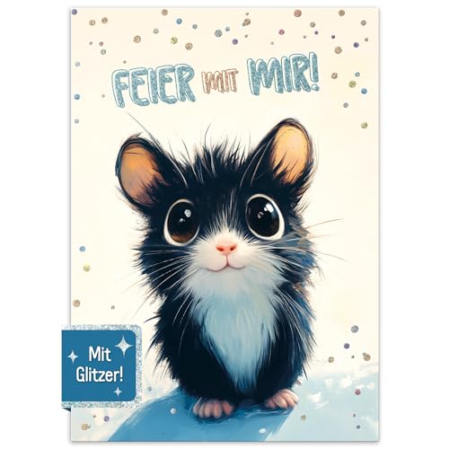 Häfft® Lernfreunde 12 x Einladungskarten Kindergeburtstag A6 Cute Hamster Party-Einladungen für Kinder, Geburtstags-Einladungen - nachhaltig & klimafreundlich Häfft® Lernfreunde 12 x Einladungskarten Kindergeburtstag A6 Cute Hamster Party-Einladungen für Kinder, Geburtstags-Einladungen - nachhaltig & klimafreundlich von Häfft