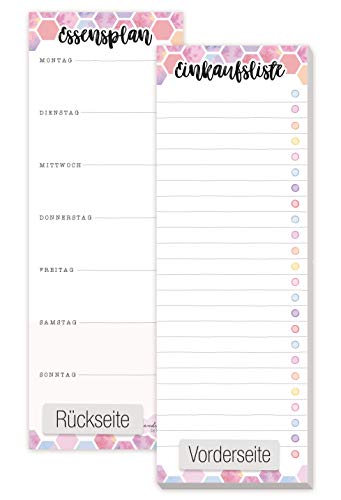 Einkaufsliste Block [Color Bee] inkl. Magnet, 50 Blatt - im Hochformat | Einkaufszettel Notizblock inkl. Essensplaner (auf der Rückseite) von Trendstuff by Häfft | nachhaltig & klimaneutral von Häfft