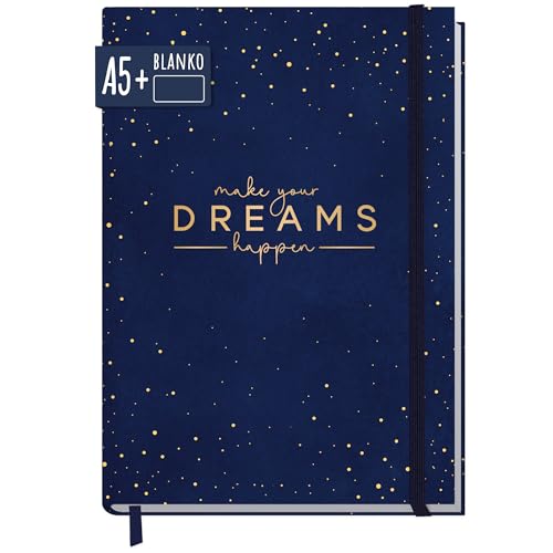 paper&you® Notizbuch A5+ blanko mit Gummiband "Make your dreams happen" 156 Seiten, 78 Blatt - als Bullet Journal Skizzenheft Skizzenbuch Tagebuch Notizheft - nachhaltig & klimafreundlich paper&you® Notizbuch A5+ blanko mit Gummiband "Make your dreams happen" 156 Seiten, 78 Blatt - als Bullet Journal Skizzenheft Skizzenbuch Tagebuch Notizheft - nachhaltig & klimafreundlich von Häfft