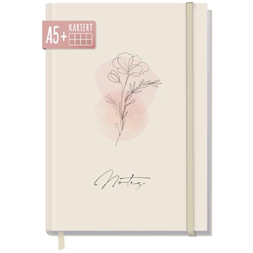 paper&you® Notizbuch A5+ kariert mit Gummiband "Dainty Flower" 156 Seiten, 78 Blatt, als Bullet Journal, Tagebuch, Notizheft - nachhaltig & klimafreundlich paper&you® Notizbuch A5+ kariert mit Gummiband "Dainty Flower" 156 Seiten, 78 Blatt, als Bullet Journal, Tagebuch, Notizheft - nachhaltig & klimafreundlich von Häfft