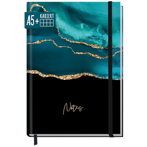 paper&you® Notizbuch A5+ kariert mit Gummiband "Shiny Teal" 156 Seiten, 78 Blatt, als Bullet Journal, Tagebuch, Notizheft - nachhaltig & klimafreundlich paper&you® Notizbuch A5+ kariert mit Gummiband "Shiny Teal" 156 Seiten, 78 Blatt, als Bullet Journal, Tagebuch, Notizheft - nachhaltig & klimafreundlich von Häfft