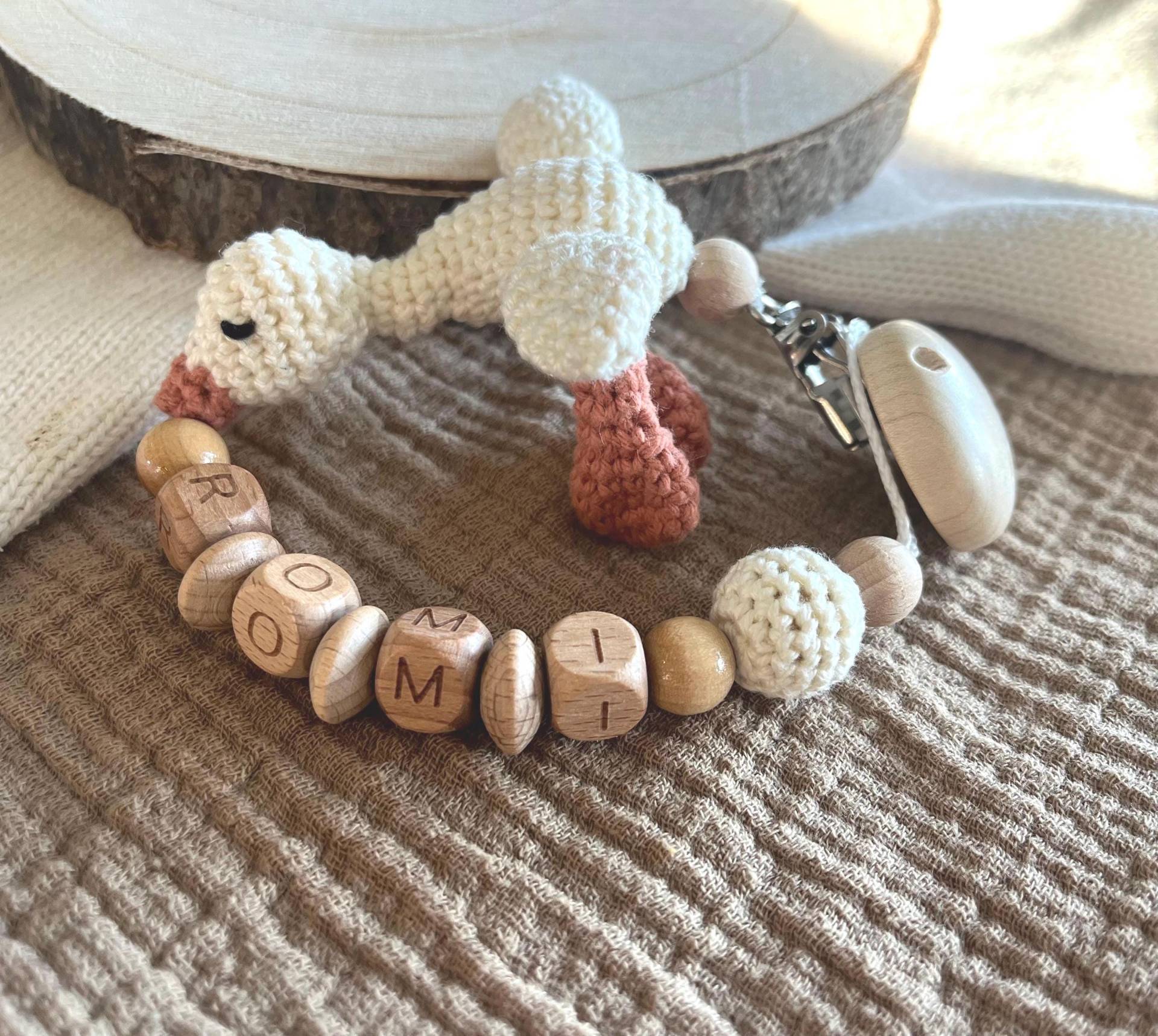 Schnullerkette Gans | Ente Baby Natur Herz Mädchen Junge Holz Geschenk |Babyparty Schnullerkette Gans | Ente Baby Natur Herz Mädchen Junge Holz Geschenk |Babyparty von HaekelzauberGoslar