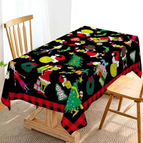 Hafangry Grüne Weihnachtstischdecke, Büffelkaro, Weihnachten, Winter, Urlaub, Party, Dekoration, rechteckig, Küche, Esszimmer, Heimdekoration (152,4 x 264,2 cm) von Hafangry