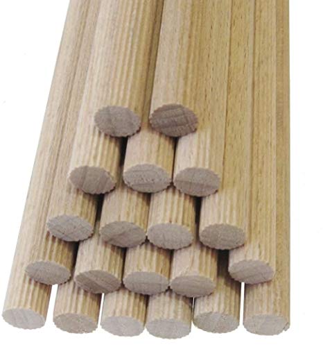 Hagspiel Rundstäbe, 10 Stk. Rundstäbe Buche 6 mm, gerillt (6 mm gerillt 10 Stk. 100 cm) Made in Austria von Hagspiel