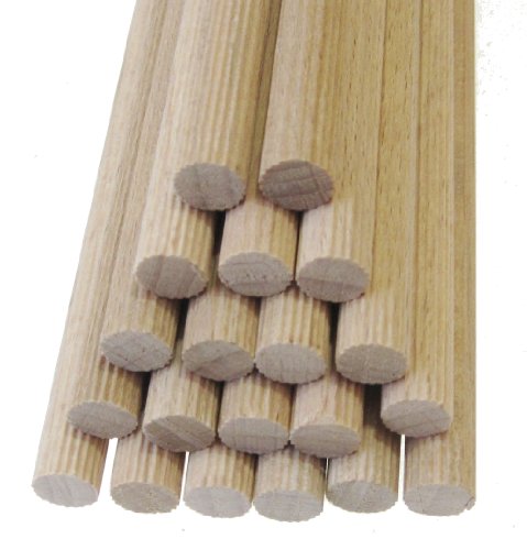 Hagspiel Rundstäbe, Rundstäbe Holz Buche 40 cm lang, (8 mm gerillt 20 Stk. 40 cm) von Hagspiel