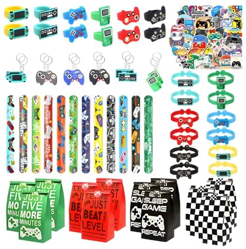 HahaGo 110 Stück Videospiel Party Mitgebsel, Videospiel Spiel Party Mitgebsel, Gamer Theme Party Zubehör, Kindergeburtstag Gastgeschenke mit Spiel Armbänder Schlüsselanhänger Geschenktüten Aufkleber HahaGo 110 Stück Videospiel Party Mitgebsel, Videospiel Spiel Party Mitgebsel, Gamer Theme Party Zubehör, Kindergeburtstag Gastgeschenke mit Spiel Armbänder Schlüsselanhänger Geschenktüten Aufkleber von HahaGo