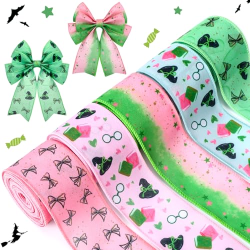 Hahafelt 27,7 m langes Halloween-Hexenband mit Drahtrand, 6,3 cm, Stoffband für Weihnachtsbaumschmuck, Geschenkverpackung, DIY, Schleife, Kranz, Basteln, 5 Rollen Hahafelt 27,7 m langes Halloween-Hexenband mit Drahtrand, 6,3 cm, Stoffband für Weihnachtsbaumschmuck, Geschenkverpackung, DIY, Schleife, Kranz, Basteln, 5 Rollen von Hahafelt
