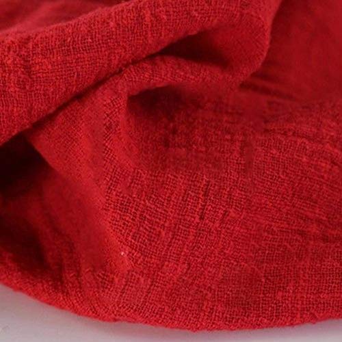 Hahhhha 130 x 100 cm Patchwork für Sommer Stoff Leinenstoff dünn Home DIY Kleidung Natur (Rot) von Hahhhha
