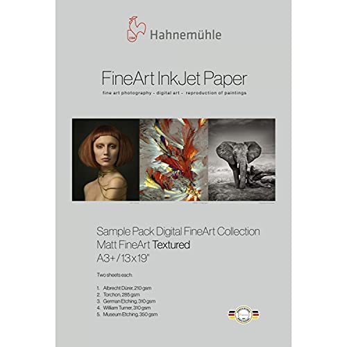 Hahnemuhle FineArt Tintenstrahldrucker-Pack, matt, strukturiert, 33 x 48,3 cm, 10 Blatt von Hahnemühle