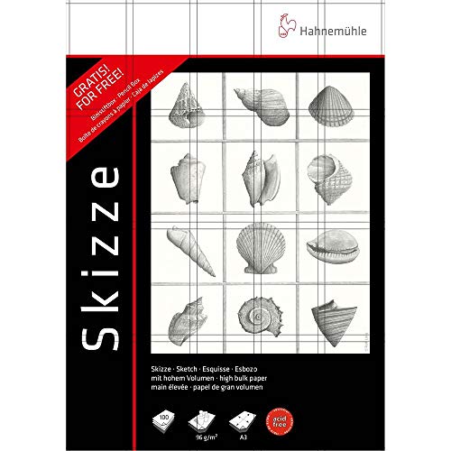 HahneMULHE 2 Zeichenblöcke, 96 g/m², 100 Blatt + Set 6 Bleistifte H, B, B2, B4, B6, B8 HahneMULHE 2 Zeichenblöcke, 96 g/m², 100 Blatt + Set 6 Bleistifte H, B, B2, B4, B6, B8 von Hahnemühle