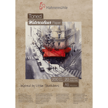 5 x Hahnemühle Skizzenblock - A5 200 g/qm beige 20 Blatt. von Hahnemühle