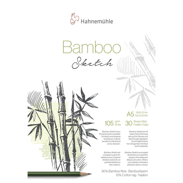 5 x Hahnemühle Skizzenblock Bamboo - A5 105 g/qm 30 Blatt. von Hahnemühle