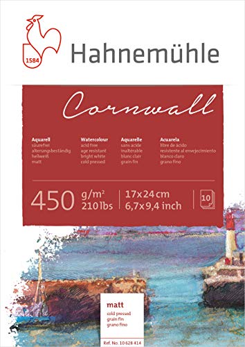 Aquarellblock Cornwall matt 450g/m², 17x24cm, 10Blatt von Hahnemühle