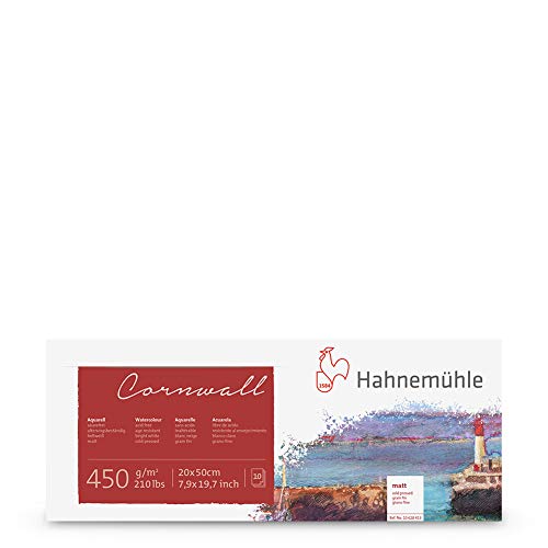 Aquarellblock Cornwall matt 450g/m², 20x50cm quer, 10Blatt Aquarellblock Cornwall matt 450g/m², 20x50cm quer, 10Blatt von Hahnemühle