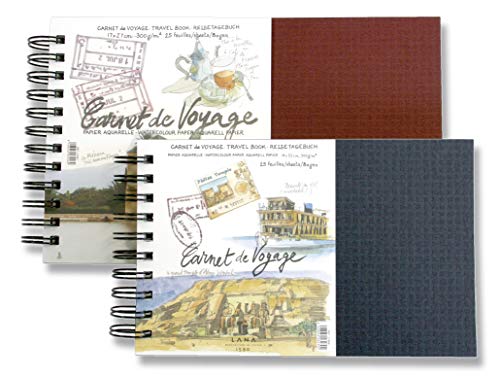 Aquarellbuch, Landschaftsformat 300 g/m² - Lana CARNET DE VOYAGE, Aquarell, 25 Blatt, 300g, spiral, 14 x 22 cm von Hahnemühle