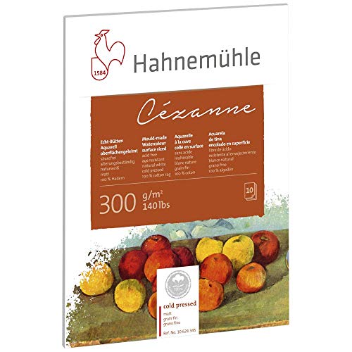 Hahnemühle 10 628 366 Cezanne Hot Press Aquarell-Blockpapier, 30x40, 300 GSM von Hahnemühle