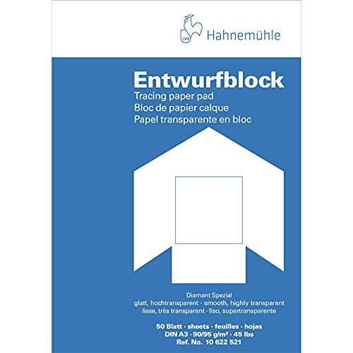 Hahnemühle 10622521 Transparentpapierblöcke, Skizzenpapierblöcke Transparentblock A3 90/95 g/qm von UPMSX