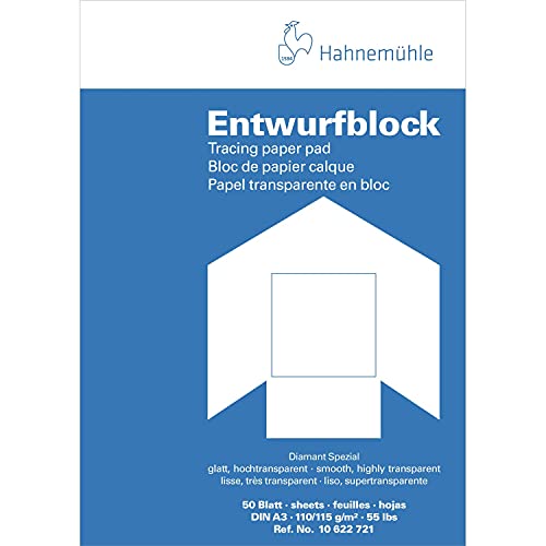 Hahnemühle 10622721 Transparentpapierblöcke, Skizzenpapierblöcke Transparentblock A3 110/115g von Hahnemühle