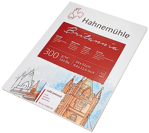 Hahnemühle 10628971 Zeichenblocks und Skizzenbücher Aquarellblock 24 x 32 cm, 300g, 12Blatt von Hahnemühle