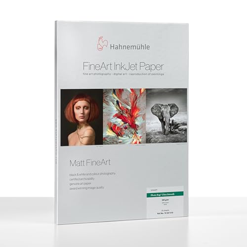 Hahnemühle 10641615 Digital FineArt Photo Rag Ultra Smooth, 305 g/m², DIN A4, 210 x 297 mm, weiß von Hahnemühle