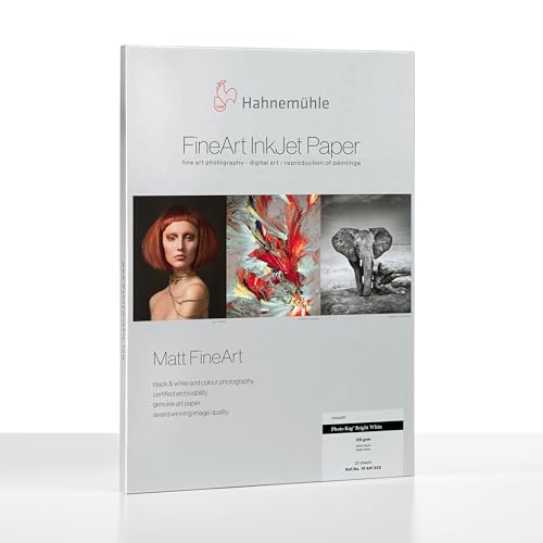 Hahnemühle 10641620 Digital FineArt Photo Rag Papier, 310 g/m², DIN A2, 420 x 594 mm, hellweiß von Hahnemühle