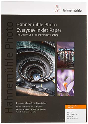 Hahnemühle 10641901 Photo Matt Fibre Papier, 200 g/m², DIN A3, 297 x 420 mm, Warmweiß von Hahnemühle