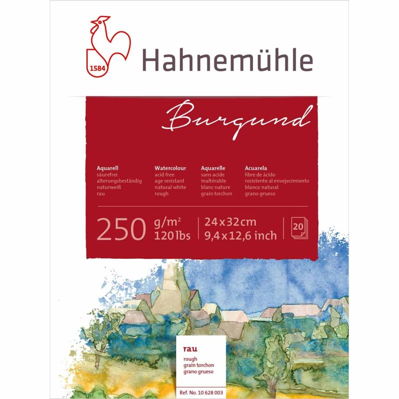 Aquarellblock Burgund rau 20 Blatt Aquarellblock Burgund rau 20 Blatt von Hahnemühle