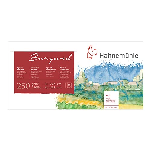 Hahnemühle Aquarell-Postkartenblock rau, 250g/m², 10.5 x 21cm, 20 Blätter von Hahnemühle