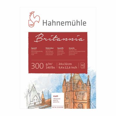 Aquarellblock Britannia matt 300g/m² 12 Blatt von Hahnemühle