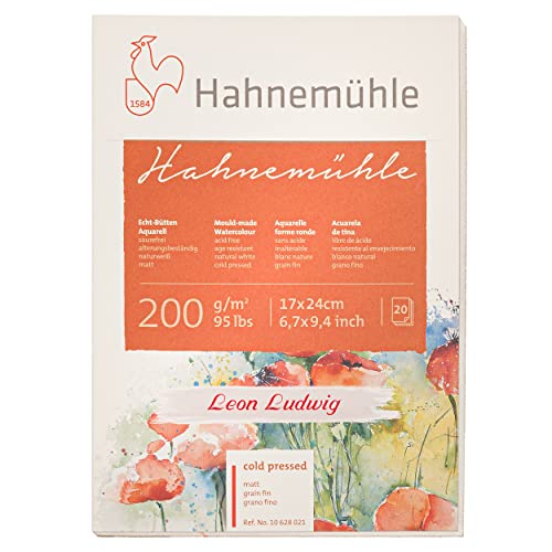 Hahnemühle Aquarellblock personalisiert mit Namen Naturweiß 17 x 24 cm 200g/m² 20 Blatt von Hahnemühle