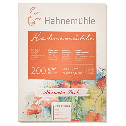 Hahnemühle Aquarellblock personalisiert mit Namen Naturweiß 24 x 32 cm 200g/m² 20 Blatt von Hahnemühle