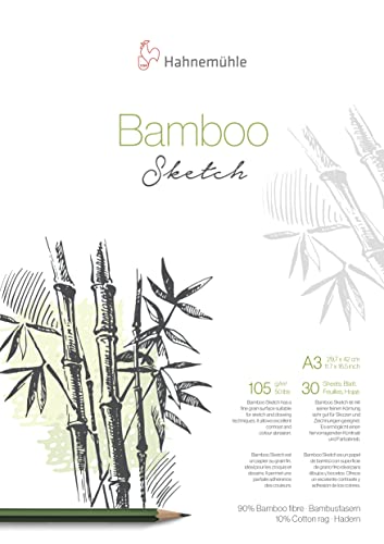 Hahnemühle Bamboo Skizzenblock, nachhaltiger Zeichenblock, 105 g/m², 30 Blatt, DIN A3 von Hahnemühle