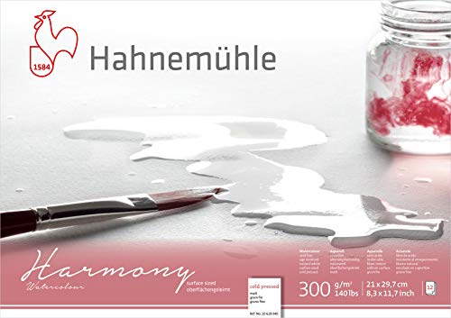 Hahnemühle Harmony Aquarellblock, matt, 300 g/m², DIN A4, 12 Blatt, naturweiß von Hahnemühle
