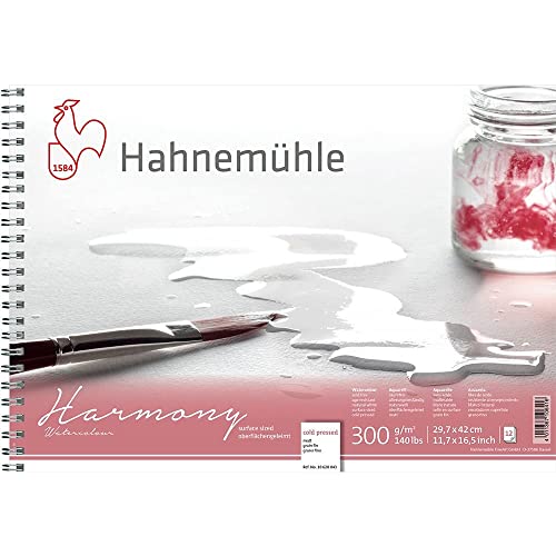 Hahnemühle Harmony Watercolour, matt, DIN A3, spiralisiert, 300g/m², naturweiß, 12 Blatt Hahnemühle Harmony Watercolour, matt, DIN A3, spiralisiert, 300g/m², naturweiß, 12 Blatt von Hahnemühle