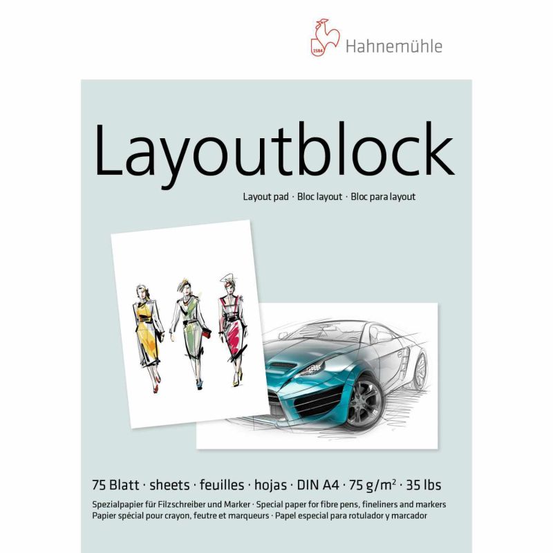 Layout-Block A4 75 Blatt von Hahnemühle