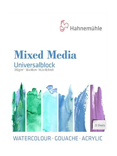 Hahnemühle Mixed Media Universalblock, feinkörnige Oberflächenstruktur, naturweiß, 310 g/m², 36x48 cm von Hahnemühle